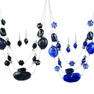 Natural Stone Necklace and Earrings Set